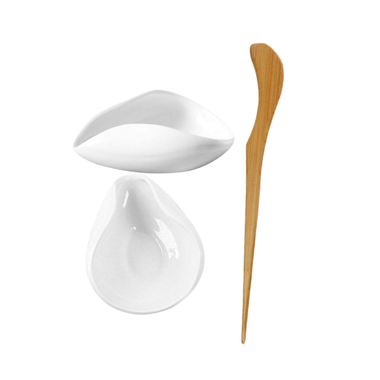 BRIGHTFUFU 1 Set Ceramic Tea Vessel Tea Leaf Storage Plate Coffee Beans Stylish Presentation Scoop Lightweight and Dishwasher Safe for Home Office Use