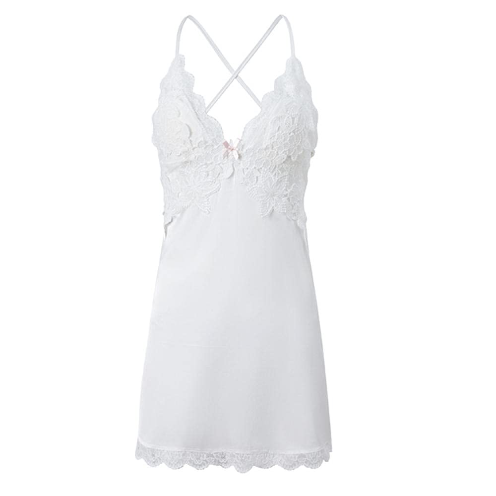 Ensemble De Lingerie Pyjama en Soie Glacée avec Simulation De Chemise De Nuit en Maille Creuse