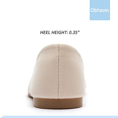 Image of Obtaom Round Toe Women Flat Shoes Slip on Girls Dress Black Ballet Flats