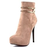 Plateauhöhe ca. 3 cm Luichiny Damen Plateau-Stiefeletten Whoa Girl Taupe Suede Gr. 39