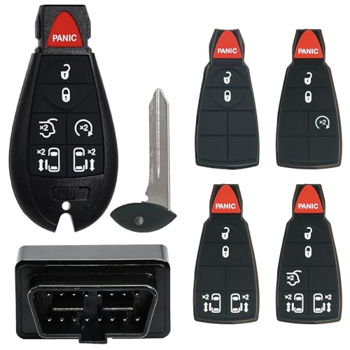 MechanMagic DIY Key Fob Replacement OBD Kit Fits for Chrysler Town and Country 2008-2016 Dodge Caravan 2008-2019 Volkswagen Routan 2009-2012 IYZ-C01C with Interchangeable 3 4 5&6 Button Keypads