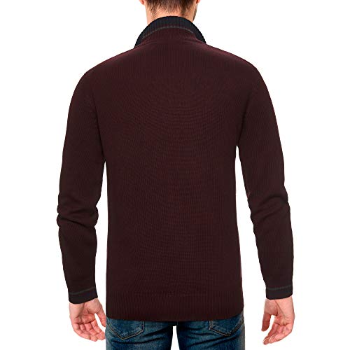 U.S. POLO ASSN. Mens Quilted Shoulder 1/4 Neck Sweater2