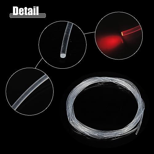 Image of ACROPIX 2mm 0.08 inch 5m 16.40ft Universal Glow Optic Fiber Cable Car Light Decoration Clear - Pack of 1