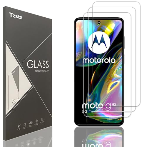 Tzstz 3 piezas vidrio templado protector de pantalla para Motorola Moto G82/G52 6.6' dureza 9H anti arañazos HD película protectora de pantalla