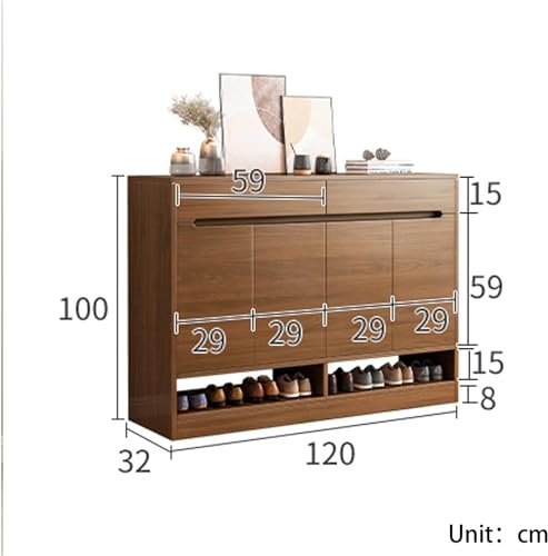 Scarpiera in legno con cassetti estraibili, regolabili, maniglie scanalate e design elegante, scarpa per ingresso Halay o armadio