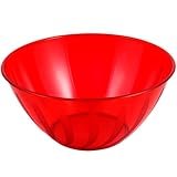 Maryland Red Plastic Medium Bowl (70 oz.) 1 Pc. - Chic Swirls Design, Perfect for Dinner Parties, Events, Gatherings, Everyday Use, Appetizers, & Desserts
