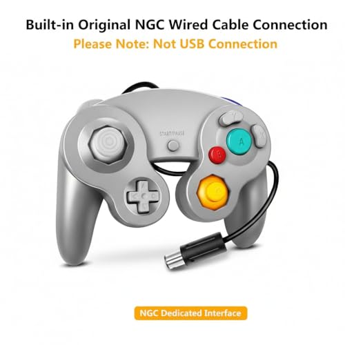 Image of FIOTOK Gamecube Controller,Wired Controller for Wii & Gamecube (Sliver)
