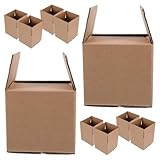 Generisch 25 Stück Quadratische Versandkartons 10X10X10cm Robuste Kraftpapier Verpackungskartons für Kleinunternehmen Tragbare Paketboxen ohne Klebeband Praktische Aufbewahrungsboxen für