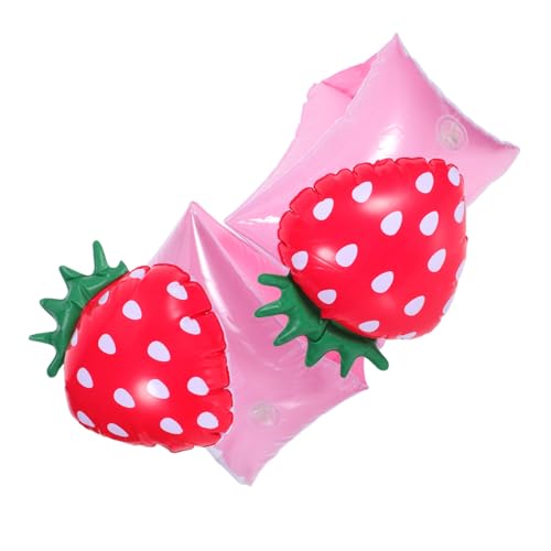 BESPORTBLE 1 Pair Inflatable Swimming Arm Bands for Soft Floaties with Strawberry Design for Pool Safety Training and Fun Water Activities