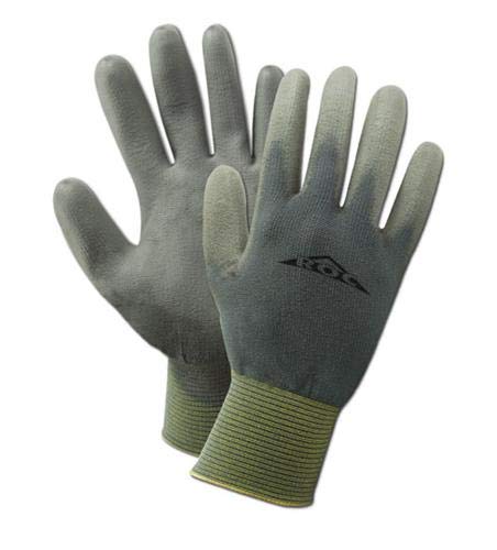 MAGID SWGP150M ROC GP150 Polyurethane Palm Coated Gloves - Shrink-Wrapped for Vending, Medium, Grey (12 Pair)