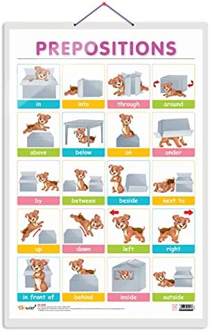 PREPOSITIONS Early Learning Educational Chart for Kids | 20"X30" inch |Non-Tearable and Waterproof | Double Sided Laminated | Perfect for Homeschooling, Kindergarten and Nursery Students