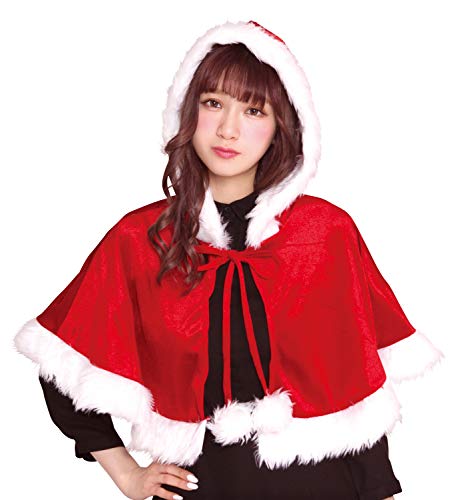 クリアストーン コスプレ フード付きケープ レディース レッド