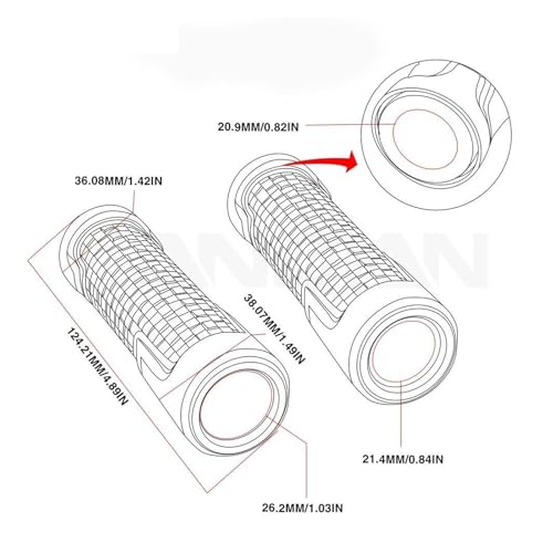 Tapa puños de manillar de motocicleta 22 mm y extremos antideslizantes Yamaha YZFR6 6