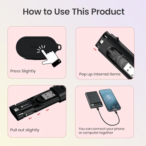 Image of Portronics Snapcase 4 60W Multifunctional Fast Charging Data Cable Transparent Kit, Conversion Set USB A & Type C to Male Micro /Type C /Lightning, Data Transfer, Sim Storage, Sim Eject Pin,Pocket Size