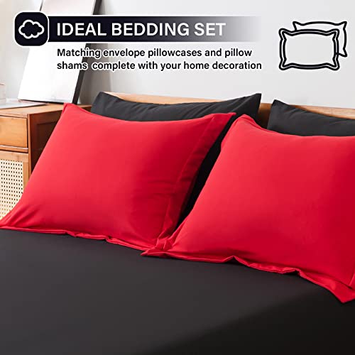 Cosybay Bed In A Bag King Reversible Comforter Sets 7Pcs All Season Down Alternative Bedding Sets Red And Black With Comforter, Pillow Shams, Flat Sheet, Fitted Sheet And Pillowcase #TOP4
