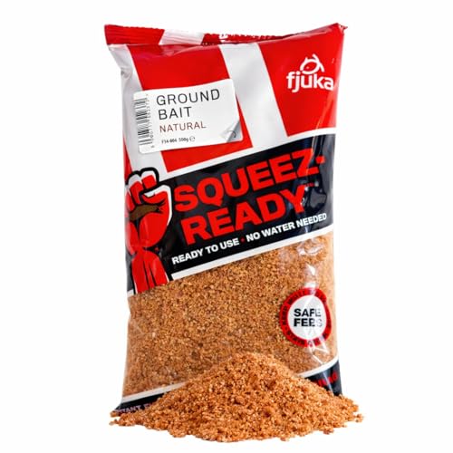 Fjuka Squeez-Ready Groundbait | Ready-prepped Multi-use groundbait | Carp, F1s, tench, bream, roach etc | 500g Bag