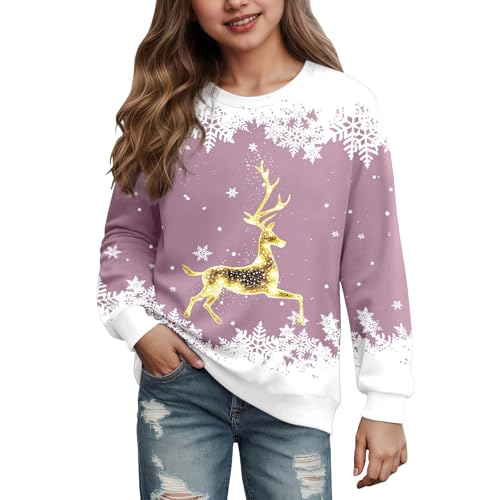 Pull de Noël fille idéal pour les fêtes en famille et l'école