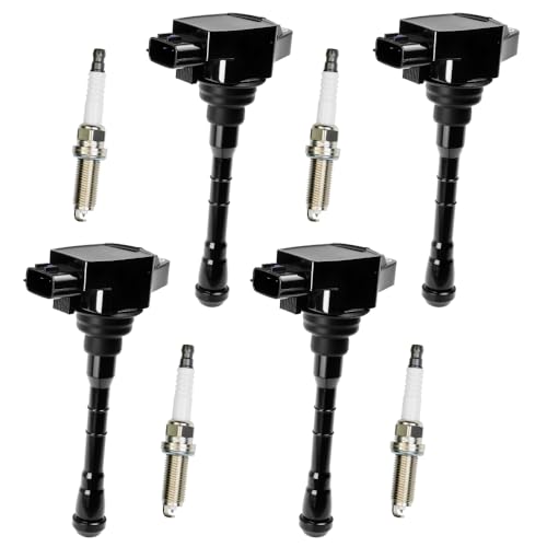 Image of Set of 8 UF861 Ignition Coil Pack with Spark Plugs Compatible with Nissan Altima L4 2.5L 2019 2020 2021, for Nissan Rogue L4 2.5L Replace# 224486CA1A