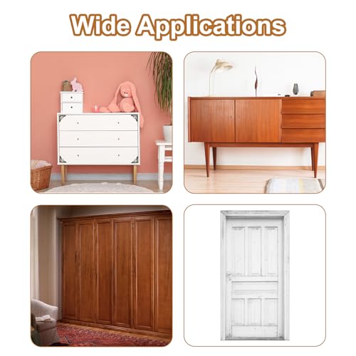 Image of uxcell 30pcs Vintage Corner Protector 1.3 inchx1.4 inchx0.2 inch Decorative Metal Edge Corner Protectors Brackets with Mounting Nails for Box Wooden Case Chest Table Desk Bronze