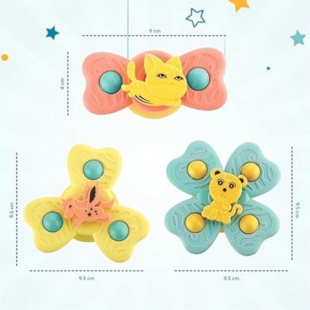Image of ToyTastic Strong Suction Cup Fidget Rotating Sensory Hand Spinner Toys 6 12 18 Months Airplane Car Travel Table & Window Toys