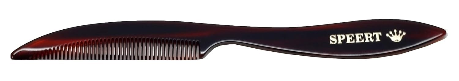 #95 Handmade Narrow Tooth Mustache Beard Comb Small Tortoise Havana Acetate Thick Coarse Fine Short Pocket Sized Facial Hair Grooming Tangle Free Beard Straightener Growth Care Styling Wet Comb