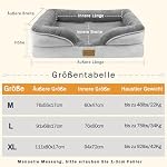 Nepfaivy Hundebett Mittelgroße Hunde Orthopädisch - Hundekorb Hundesofa Waschbar mit Eiförmigem Schaumstoff, Hundecouch mit Hohem Rand und Rutschfestem Boden für Mittlere Hunde, 91x68cm – Bild 5