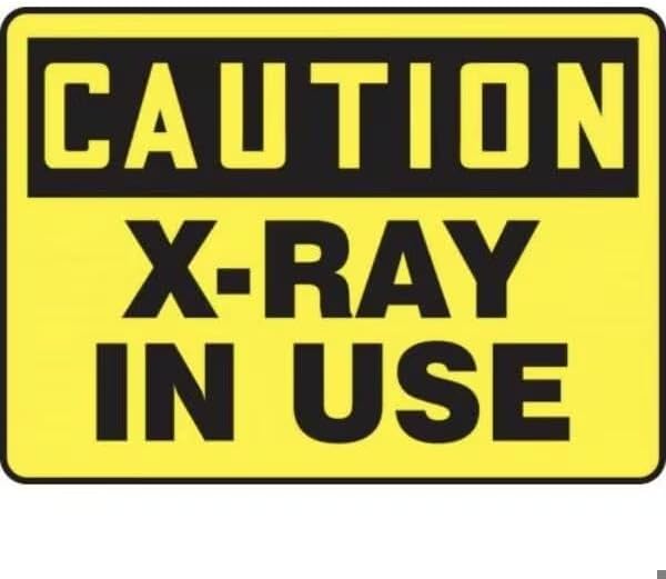Radiation & Laser Sign, 10 in H x 14 in W, Accu-Shield, Mfr: MRAD612XP-A