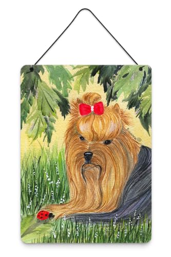 Caroline's Treasures SS8258DS1216 Yorkie Wall or Door Hanging Prints Aluminum Metal Sign Kitchen Wall Bar Bathroom Plaque Home Decor Front Door Plaque, 12x16, Multicolor