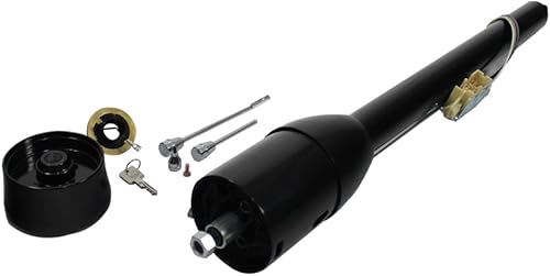 Miniatura 4 de Columna de dirección universal negra de 32 pulgadas con cambio de columna e inclinación con llave para transmisión manual, incluye adaptador de