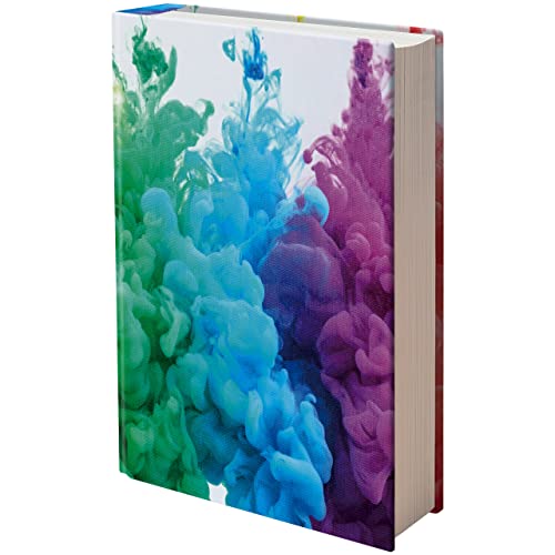Rainbow Design, Easy Apply Book Cover 1 Pk. Stretchable Jumbo Jacket Fits Most Hardcover Textbooks Up To 9 X 11". Adhesive-Free, Nylon Fabric Protectors. Washable, Reusable School Supply For Students #TOP10