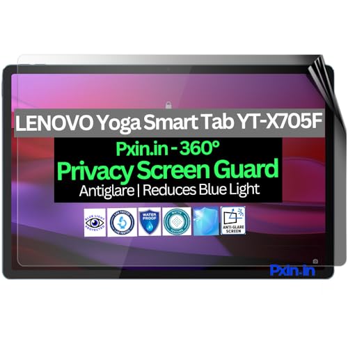 Image of Pxin Tablet Privacy Guard compatible with LENOVO Yoga Smart Tab YT-X705F | Screen protector | Anti-Glare | Blue light filter | 360 degree Anti Spy | Eye Protection