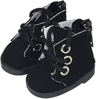 niannyyhouse 15cm Plush Doll Leather Shoes Length 4.5cm 6in Doll 1/6BJD Accessories (B-Black)