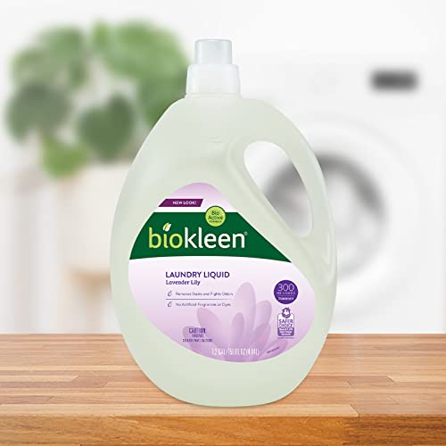Image of Biokleen Natural Laundry Detergent - 300 HE Loads - Liquid, Eco-Friendly, Plant-Based, No Artificial Fragrance, Colors or Preservatives, Lavender Lily, 150 Fl Oz