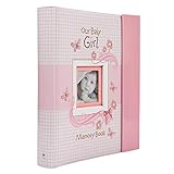Christian Art Gifts Girl Baby Book of Memories Pink Keepsake Photo Album | Our Baby Girl Memory Book | Baby Book with Bible Verses, The First Year