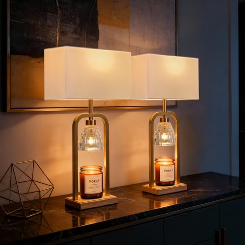 PoKat Electric Candle Warmer Lamps Gold, Lamp Candle Warmers with