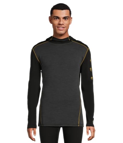 SmartWool Classic Thermal Merino Capa de Base Superior, Charcoal/Honey Gold, XL para Hombre