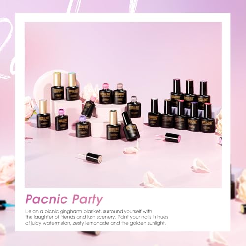 ROSALIND Esmaltes Semipermanentes Para Uñas, 18 Piezas Rosa Nude Blanco Rojo Violeta Marrón Colores Esmaltes Semipermanente, UV LED Pintauñas Semipermanentes Nail Art Manicure Regalo - imagen 6