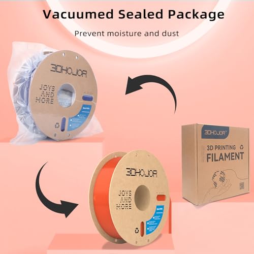 Image of 3DHoJor Update Basic PETG Filament 1.75mm, PETG 3D Printer Filament, 2.2 LBS (1KG) Cardboard Spool, Fit Most FDM 3D Printer, Translucent Orange