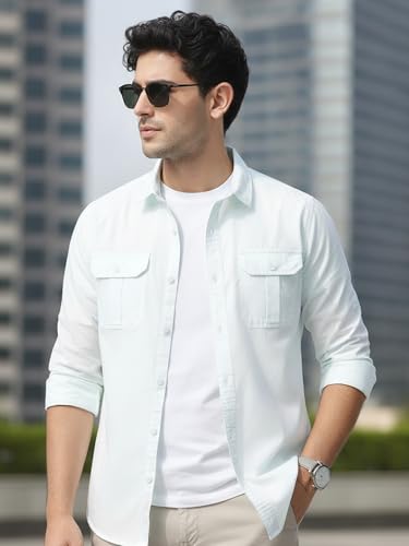Image of Urbano Fashion Men's Cotton Full Sleeve Regular Fit Casual Solid Shirt