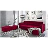 Möbellux Kaito Kronos Canapé d’angle en velours Rouge 90 x 136 x 210 cm