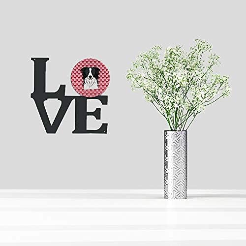 Caroline's Treasures BB5311WALV Border Collie Metal Wall Artwork Love Indoor Outdoor Art Decor Patio, Bathroom, Kitchen Colorful Aluminum and Black Steel Sculpture