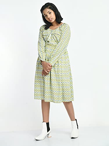 Image of Bella Moda Round Neck Cotton Fit and Flair Casual Dress