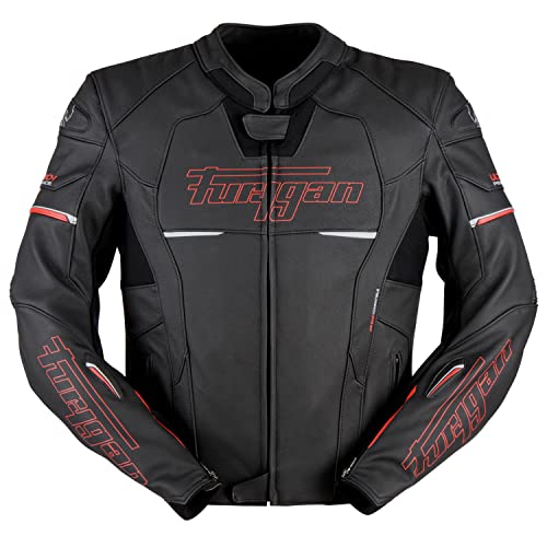 Furygan Nitros - Blouson de moto en cuir Radical Sportif Homme - Certifié triple AAA Protection D3O Résistant à l'abrasion Doublure thermique amovible