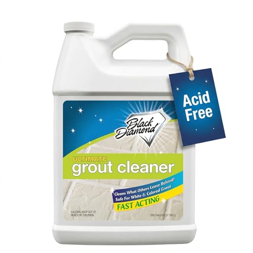 Black Diamond Ultimate Grout Cleaner: Best Cleaner for Tile, Ceramic, Porcelain, Marble Acid-Free Safe Deep Cleaner & Stain Remover for Even The Dirtiest Grout (1-Gallon)