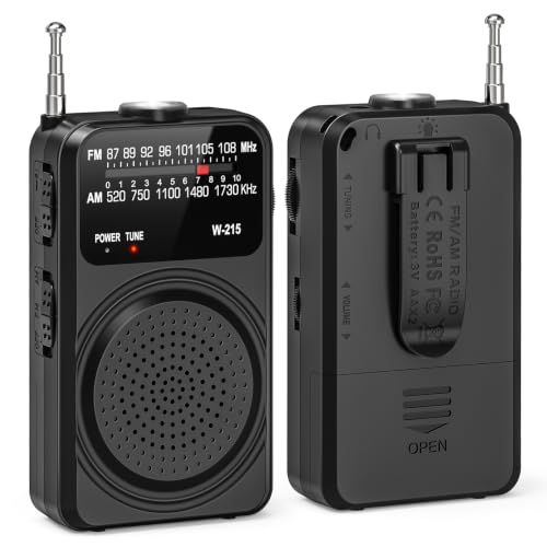 Tendak Portable Radio AM FM, Small Radio for Home, Outdoor, Emergency-Black