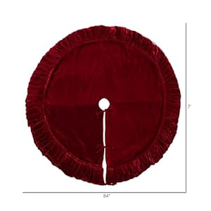 Vickerman 84 Plush Red Velvet Christmas Tree Skirt Elegant Christmas Tree Skirt Large Red Christmas Tree Skirt Velvet Holiday Tree Skirt Reliable and Durable