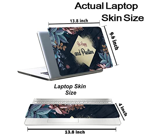 Image of Floral-D14 Top+Wrist Pad Vinyl Laptop Skin /Sticker /Cover for 14 Inches Laptops Laminated-Removable-HD Quality Compatible for Hp-Dell-Sony-Lenovo-Asus etc.(13.8x9.6 Inches)