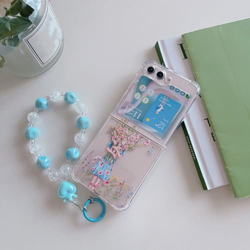 Coque Samsung Galaxy Z Flip 5 antichoc transparente silicone souple étui avec bracelet