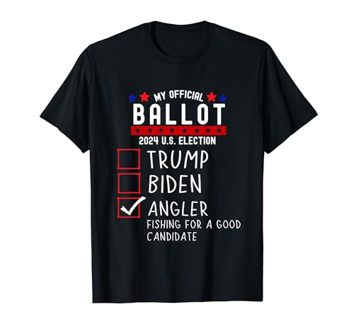 Angler Funny Presidential Election 2024 Sign Vote Fishing T-Shirt