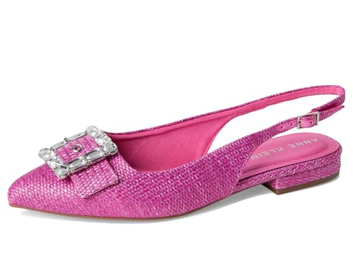 Ballerines pour femme Anne Klein Kenni plates en raphia rose 37.5 EU